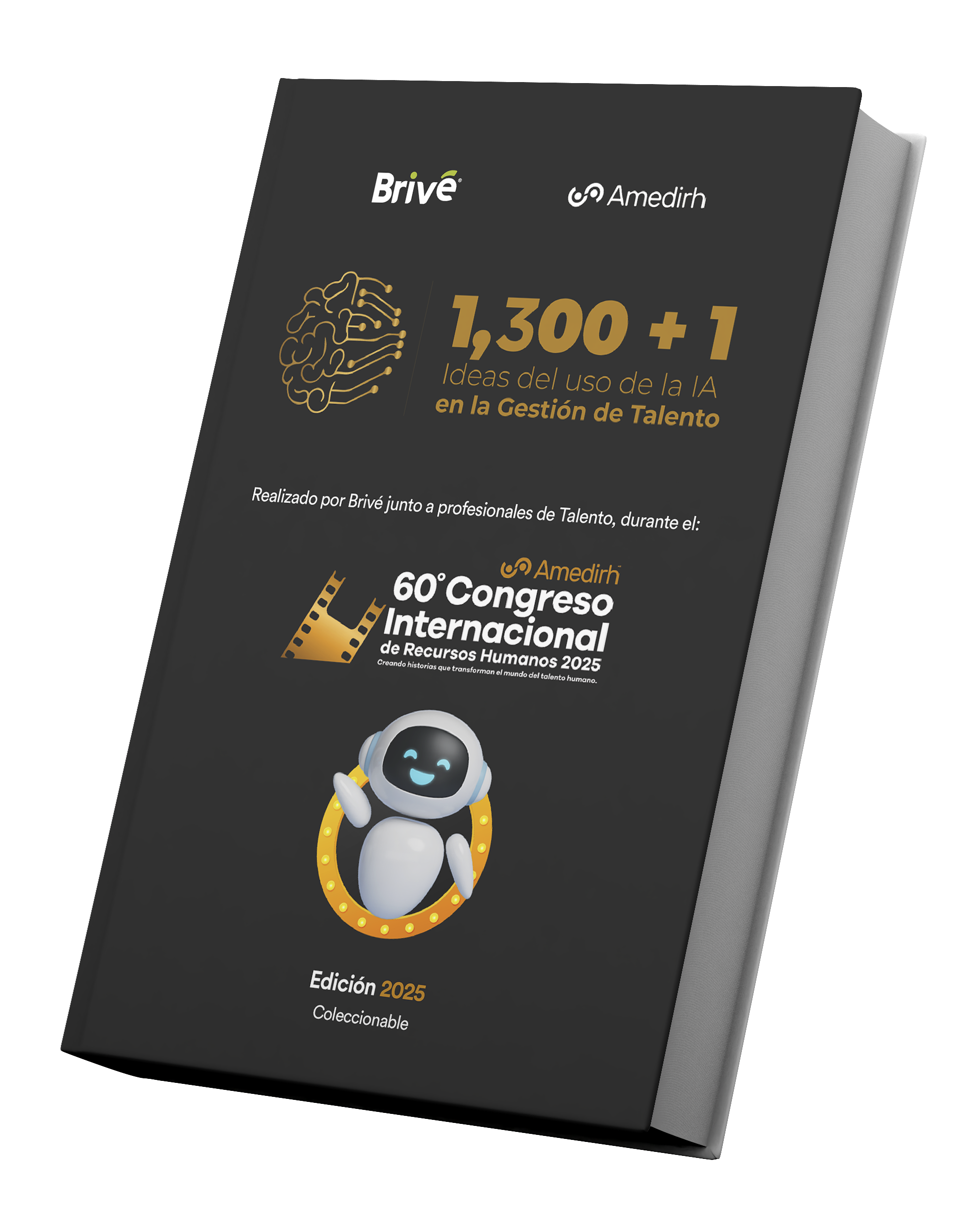 Mockup del ebook 1,300 + 1 ideas del uso de la IA en la Gestión de Talento