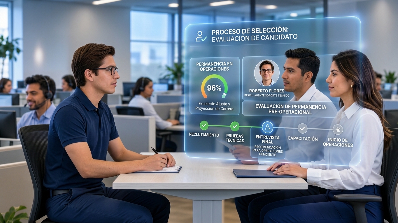 Selección de agentes BPO para reducir rotación temprana
